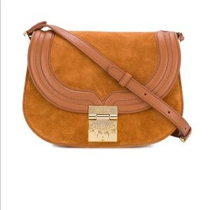 MCM Trisha Cognac Suede And Leather SHOULDER BAG